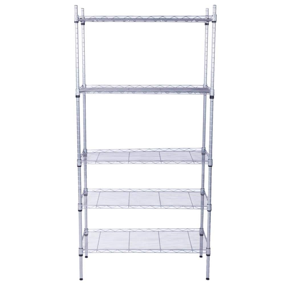 Chrome Heavy Duty 5-Tier Steel Freestanding Garage Storage Unit (13.4 in. W x 59 in. H x 29 in. D) price history on PriceWatchPro