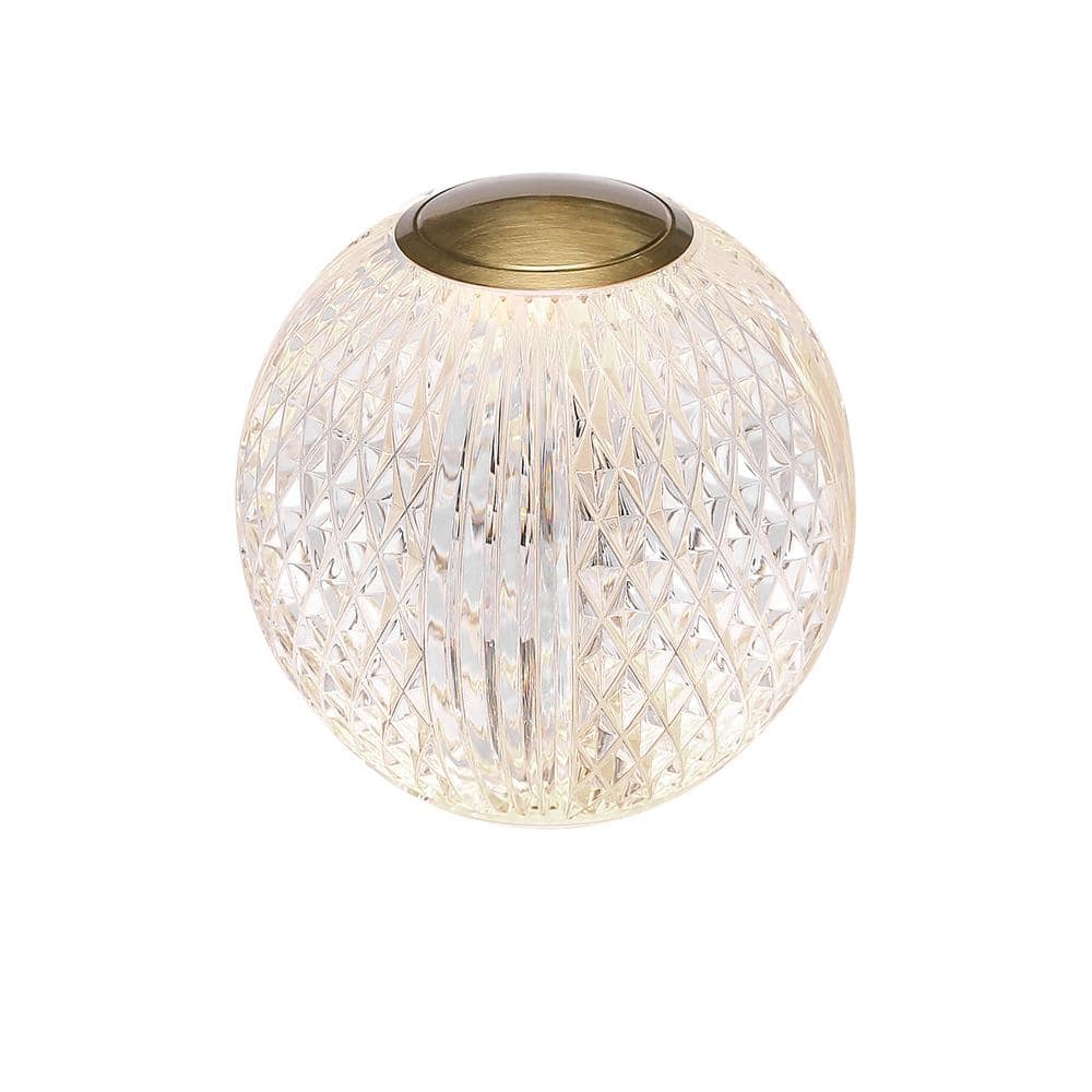 Marni Natural Brass and Clear Globe Table Lamp