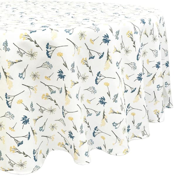 Lenox Wildflowers All-Over Tablecloth, Blue - 70"W x 70"L Round