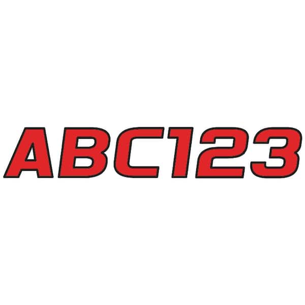 Hardline Products Series 700 Registration Kit Solid Fill Colors with Black Outlines and Slanted European Font in Red/Black