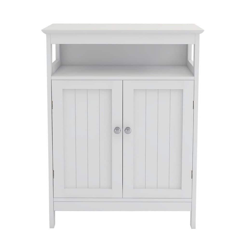 23.62 in. W x 11.81 in. D x 31.49 in. H White MDF Freestanding Linen Cabinet with double shutter Doors -  Tileon, AYBSZHD2061