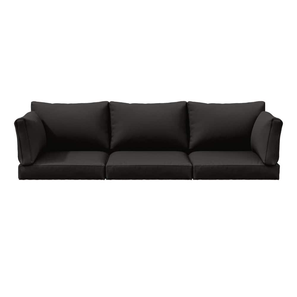 25.6 in. x 23.6 in. x 4 in. (8-Piece) Deep Seating Outdoor Lounge Chair Sofa Cushion with Lumber Pillow Cushion Black price history on PriceWatchPro