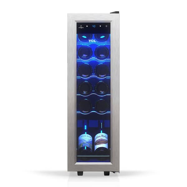 9.92 in. Single Zone 12 Wine Bottles Stainless Look Beverage & Wine Cooler
