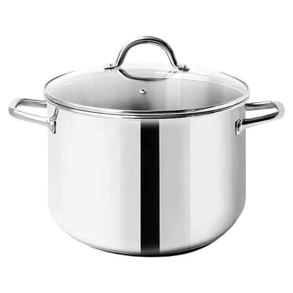 Small Stock Pot 4 Quart Nickel Free Stainless Steel - 4 Qt Stockpot With Lid - Induction Compatible Cookware
