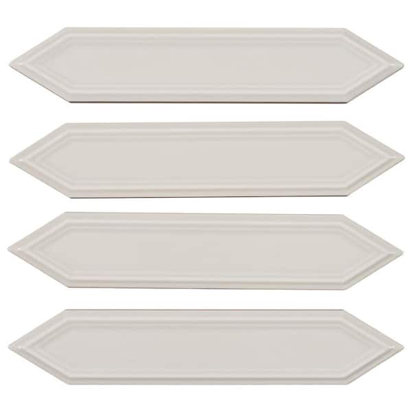 ANDOVA Concerto-Malorum Larinet Glossy 2 in. x 8 in. Ceramic Beveled Picket Wall Tile Sample