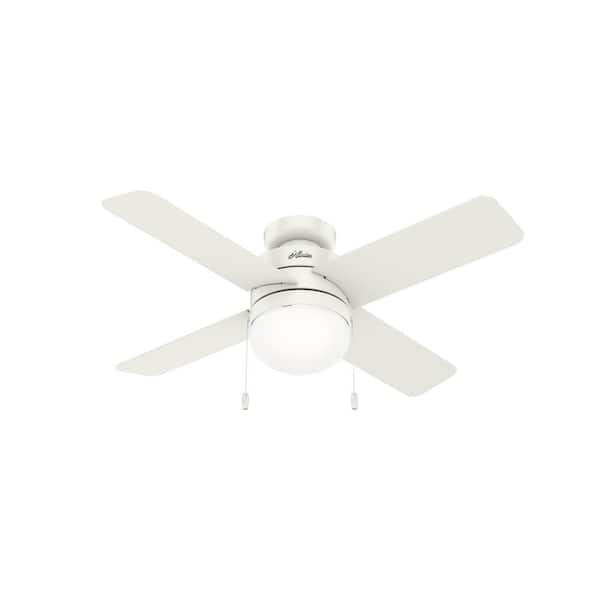 Hunter Timpani 44 in. LED Indoor Fresh White Ceiling Fan with Light Kit