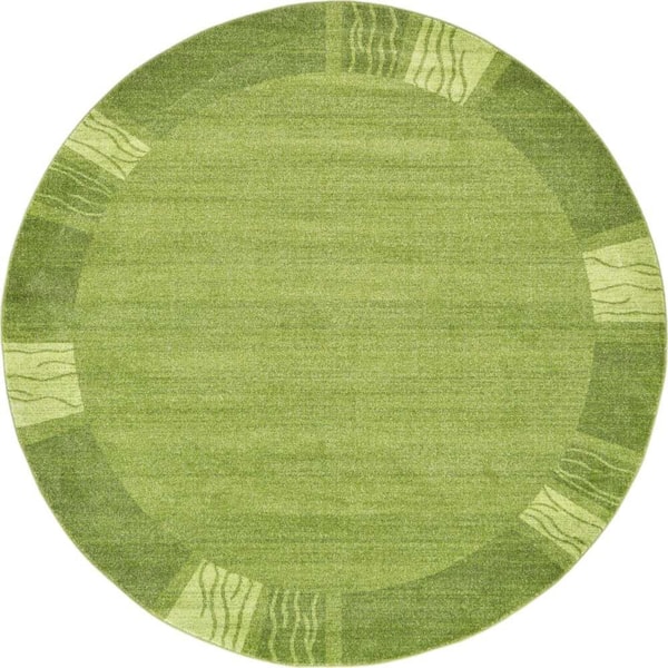 Unique Loom Del Mar Sarah Green 8' 0 x 8' 0 Round Rug