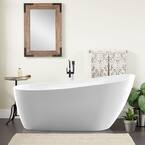 Bourges 55 in. Acrylic Flatbottom Bathtub in White