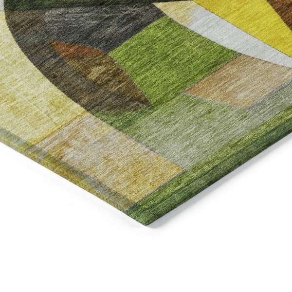 Chantille Machine Washable Indoor/Outdoor Abstract ACN1757 Green 8 ft. x 10 ft. Area Rug