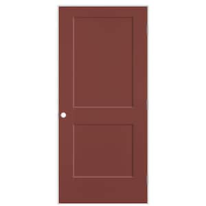 36 in. x 80 in. 2-Panel Logan Left-Hand Solid Core Red Bluff Molded Composite Single Prehung Interior Door