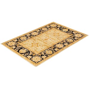 Yellow 4 ft. 3 in. x 6 ft. 4 in. Ottoman One-of-a-Kind Hand-Knotted Area Rug