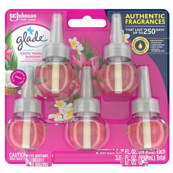 Glade 3.35 fl. oz. Exotic Tropical Blossoms Scented Oil Plug-In Air Freshener Refill (5-Count)