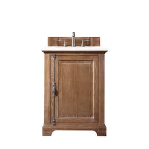 Providence 26.0 in. W x 23.5 in. D x 34.3 in. H Bathroom Vanity in Driftwood with White Zeus Quartz Top