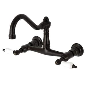 Vintage 2-Handle Wall-Mount Bathroom Faucets in Oil Rubbed Bronze