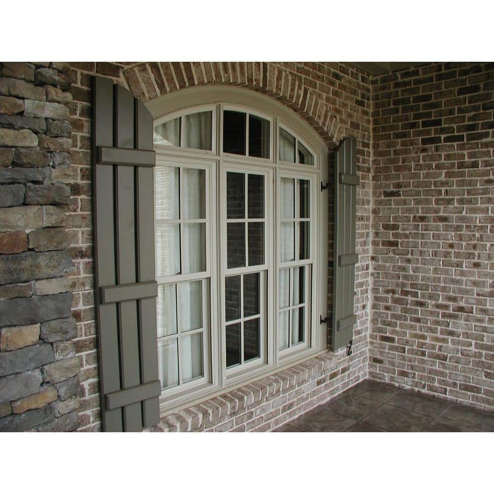 Primed White Pine Board and Batten Exterior Shutters, 18" x 33"