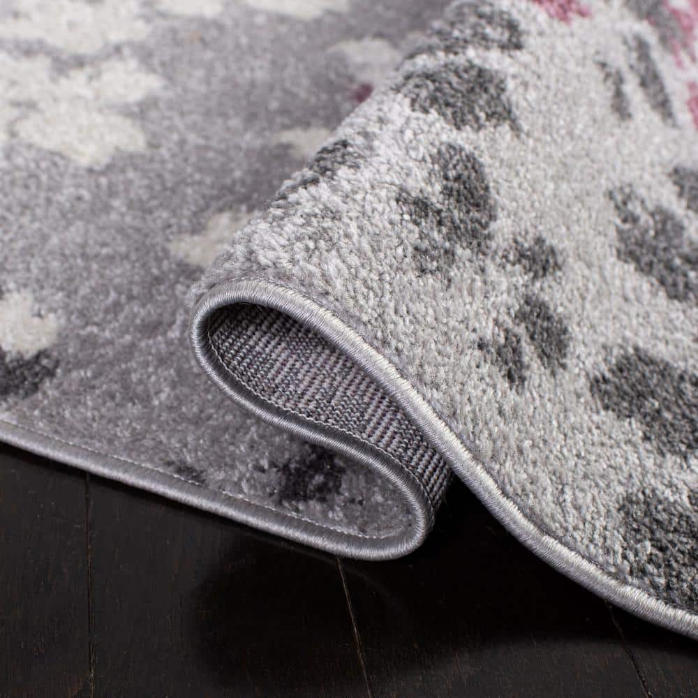 Luxe Lodge Light Grey/Purple Synthetic 8' x 10' Area Rug