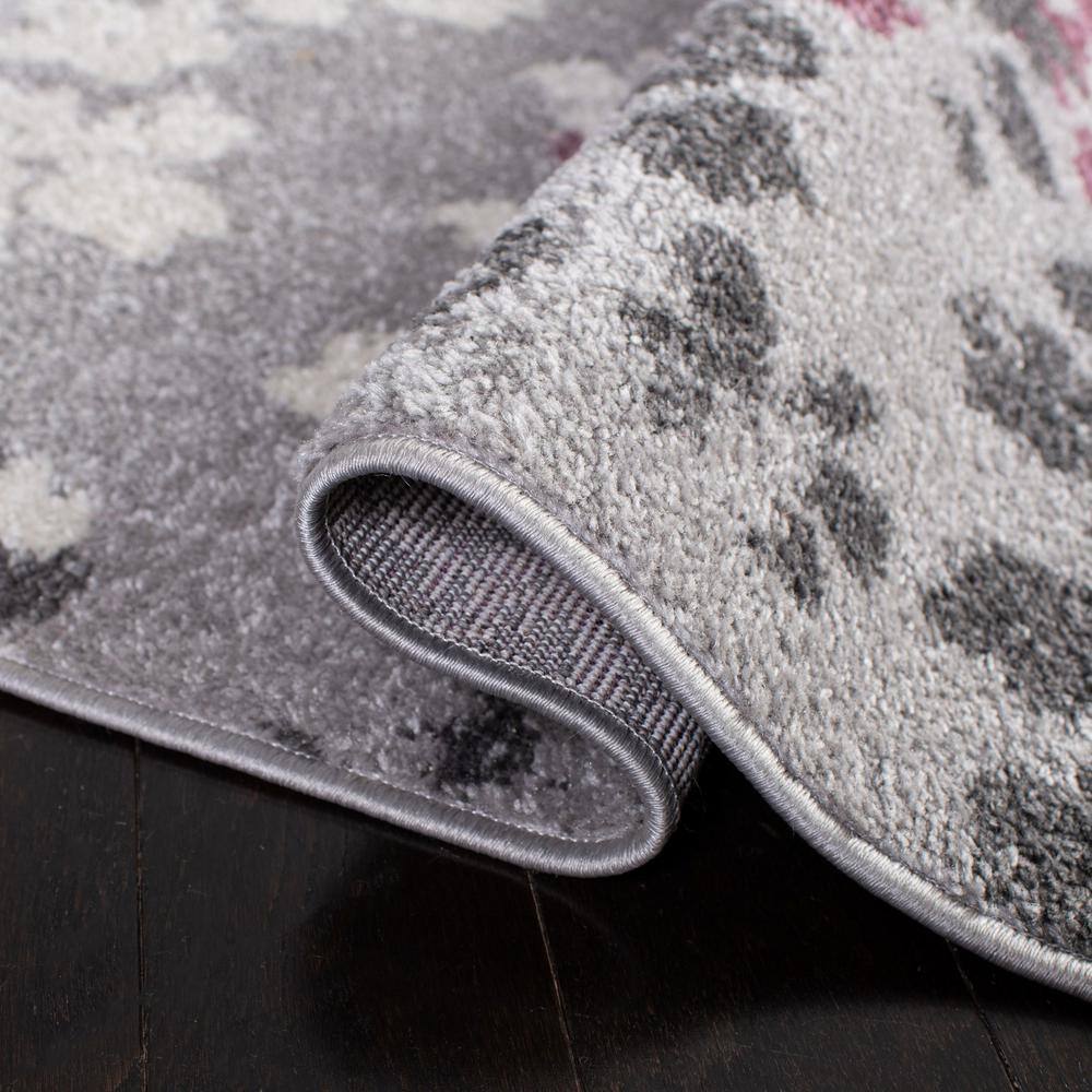 Adirondack Light Grey and Purple Floral 9' x 12' Area Rug