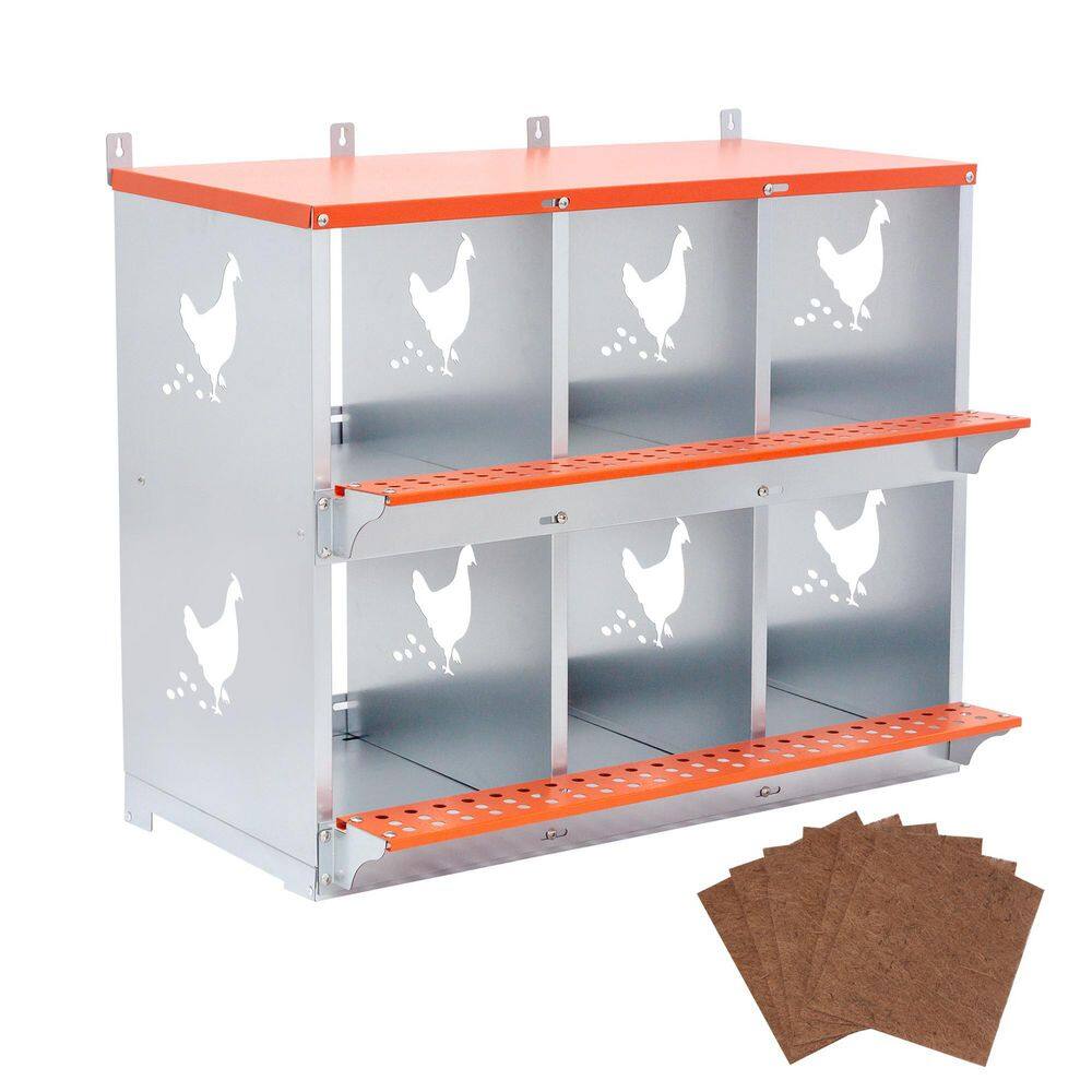 Avex Orange 25 in. H x 31.8 in. W x 17 in. D Metal Chicken Coops 6 Compartment Nesting Box price history on PriceWatchPro