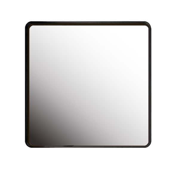 Miscool Avex Black 36 in. W x 36 in. H Modern Rectangle Metal Framed Mirror