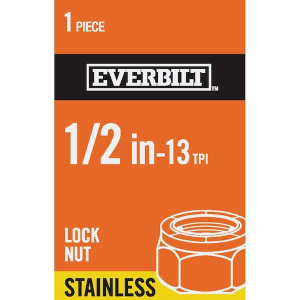 Everbilt 1/2 in.-13 Stainless Steel Nylon Lock Nut
