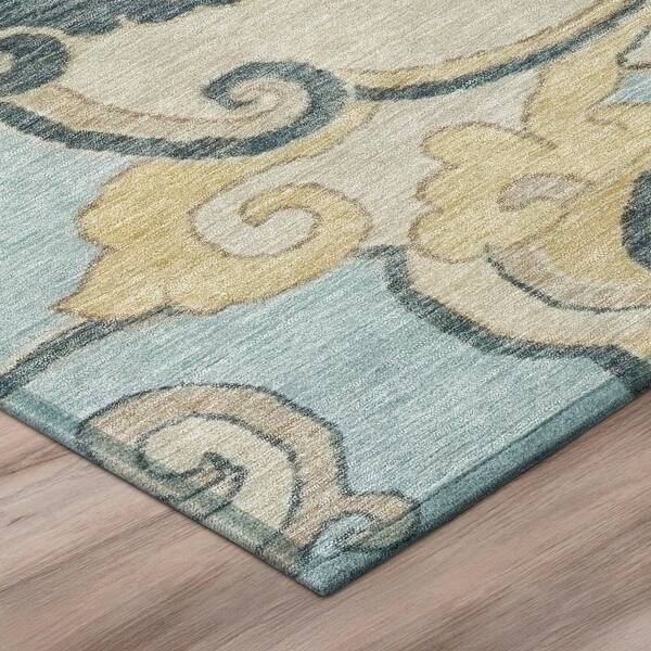 Chantille Machine Washable Indoor/Outdoor Abstract ACN3034 Spa 2 ft. x 3 ft. Accent Rug