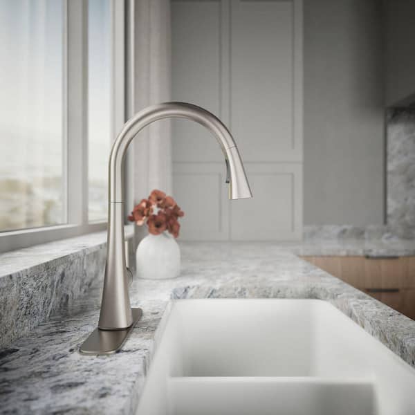 KOHLER Conti Single Handle Pull Down Sprayer Kitchen Faucet in