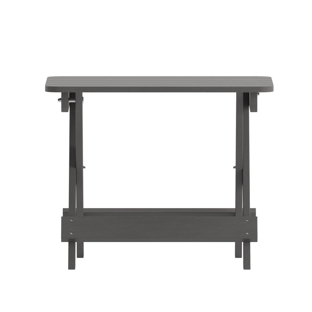 Gray HDPE Folding Adirondack Outdoor Side Table