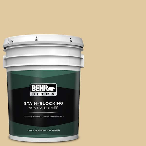 BEHR ULTRA 5 gal. #PPU7-19 Crepe Semi-Gloss Enamel Exterior Paint & Primer