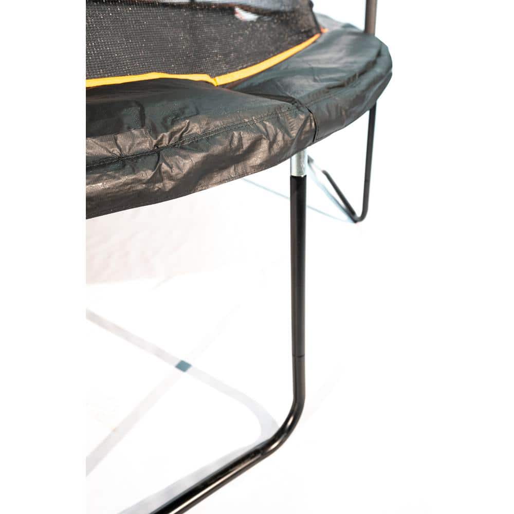 14-Foot Black Round Kids' Trampoline with Enclosure