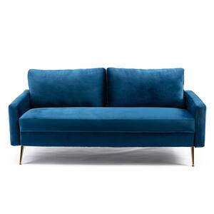 70 in. Blue Velvet 2-Seater Loveseat Sofa