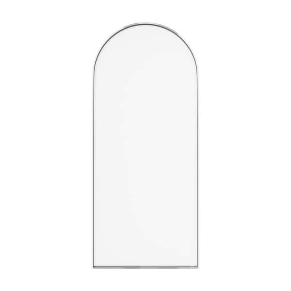 VANITYFUS 34 in. W x 78 in. H x 1.5 in. D Arched Framed Fixed Panel Shower Door in Chrome with Clear Glass