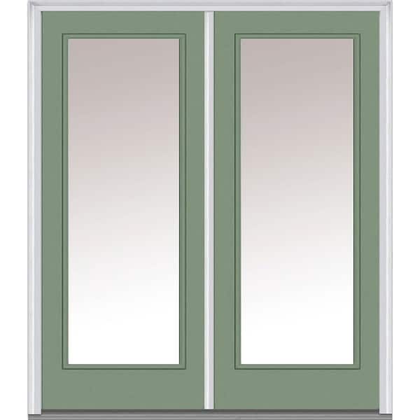 MMI Door 60 in. x 80 in. Classic Left-Hand Inswing Full Lite Clear Glass Painted Steel Prehung Front Door with Brickmould
