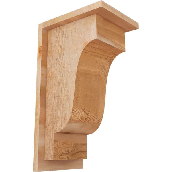 Ekena Millwork 8 in. x 10 in. x 18 in. Newport Rough Sawn Western Red Cedar Corbel with Backplate