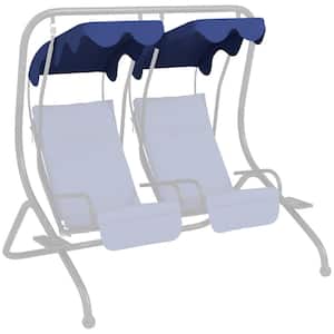 2-Seater Polyester Swing Canopy Replacement with Tubular Framework in Dark Blue