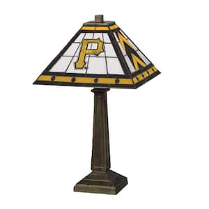 MLB 23 in. Antique Bronze Stained Glass Mission Lamp- Pirates