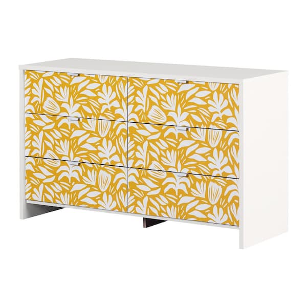 South Shore Bloom Dresser White and Yellow