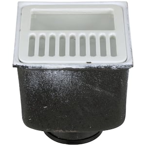 8 in. x 8 in. Acid Resisting Enamel Coated Floor Sink with 3 in. Push-On Connection and 6 in. Sump Depth