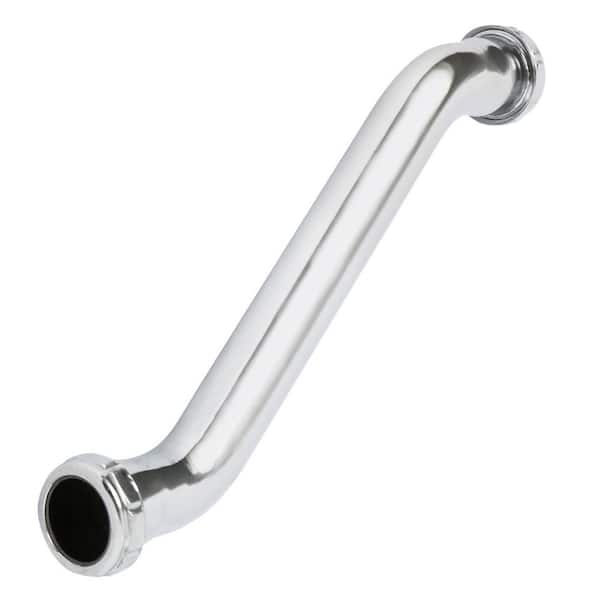 PLUMBFLEX 1-1/4 in. x 12 in. Brass Double Offset for Tubular Drain Applications, 22GA Chrome Plated
