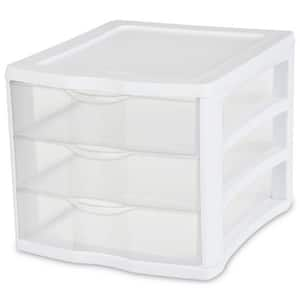 0.3 Gal. Clearview Portable 3-Storage Drawer Organizer Cabinets (4-Pack)