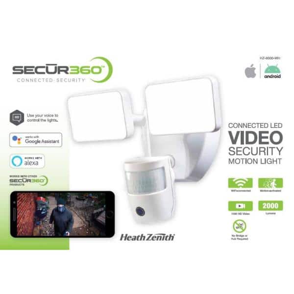 Heath Zenith SECUR360 1080 HD Wired Video Doorbell WiFi Motion Activated Alexa 