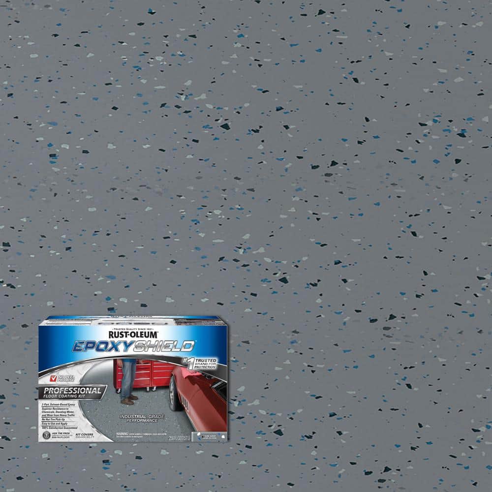 Rust-Oleum EpoxyShield 2 Gal. Dark Gray Semi-Gloss Professional Floor ...