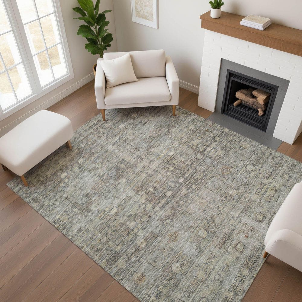 Mayfield Premium Machine Washable Abstract AMF1768 Taupe 10 ft. x 14 ft. Area Rug price history on PriceWatchPro