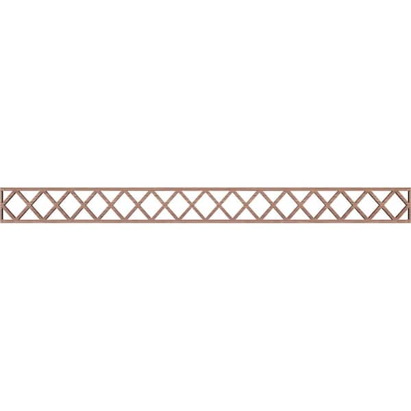 Ekena Millwork Wolford Fretwork 0.375 in. D x 46.375 in. W x 4 in. L Walnut Wood Panel Moulding