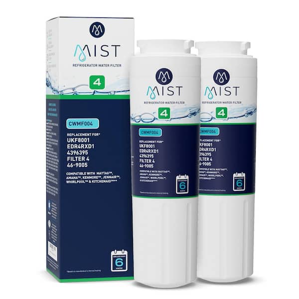 Mist UKF8001 Compatible with Maytag Whirlpool 4396395 EDR4RXD1, Filter 4, Kenmore 46-9005, Refrigerator Water Filter (2-Pack)