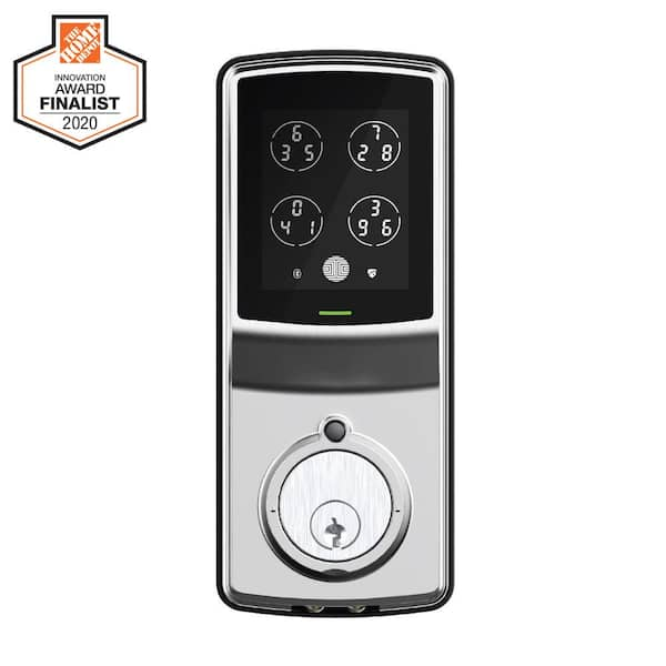 Photo 1 of ModelS Satin Nickel SingleCylinder Smart Deadbolt Lock with Keypad Bluetooth and Discrete PIN Code Input