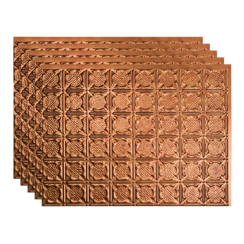 Traditional #6 18.25 in. x 24.25 in. Vinyl Backsplash Panel in Antique Bronze (5-Pack) price history on PriceWatchPro