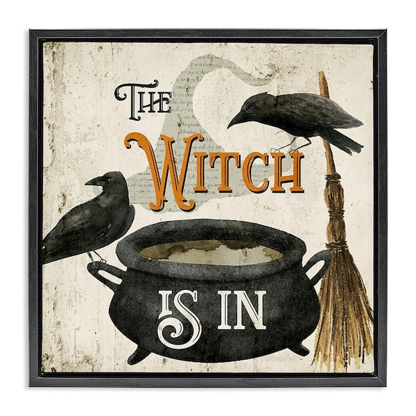 Stupell Industries Vintage Witch is in by Deane Beesley 1 Piece Floater Frame Graphic Print Animal Poster Art Print 18 in. x 18 in.