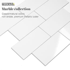 Subway Collection Marble Polished White 3 in. x 6 in. PVC Peel and Stick Tile (12.5sq.ft/100-Sheets)