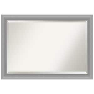 Medium Rectangle Peak Polished Nickel Beveled Glass Casual Mirror (28.5 in. H x 40.5 in. W)