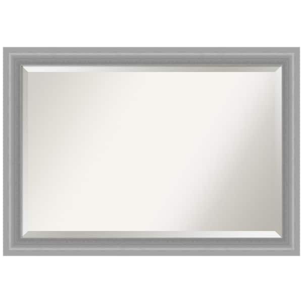 Amanti Art Medium Rectangle Peak Polished Nickel Beveled Glass Casual Mirror (28.5 in. H x 40.5 in. W)